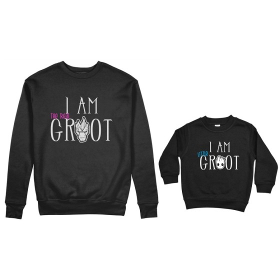 Coordinato felpe madre figlio i am the real groot i am little groot Per la mamma 2