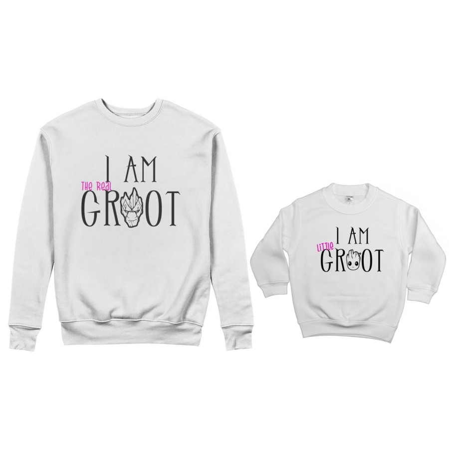 Coordinato felpe madre figlio i am the real groot i am little groot Per la mamma