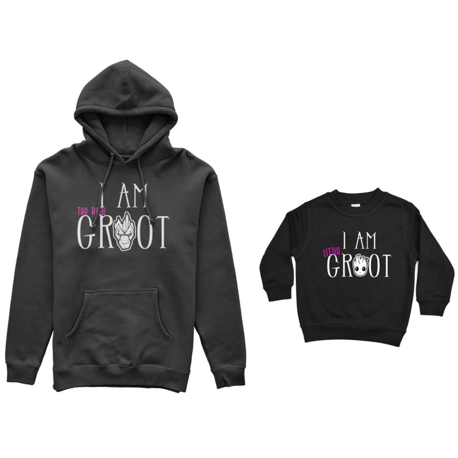 Coordinato felpe madre figlio i am the real groot i am little groot Per la mamma