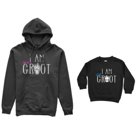 Coordinato felpe madre figlio i am the real groot i am little groot Per la mamma