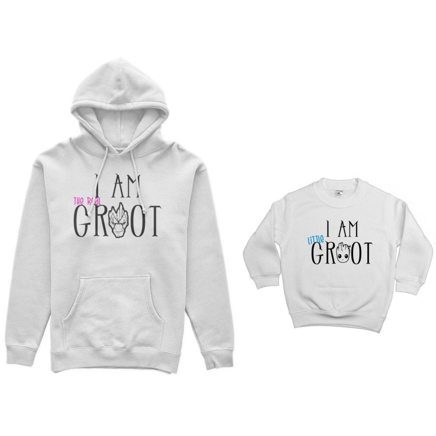 Coordinato felpe madre figlio i am the real groot i am little groot Per la mamma