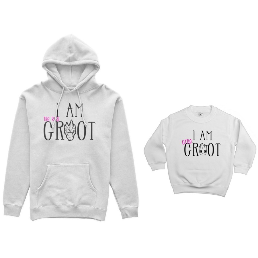 Coordinato felpe madre figlio i am the real groot i am little groot Per la mamma