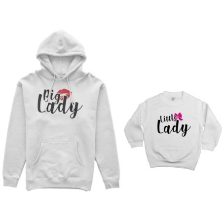 Coordinato felpe madre figlio big lady little lady little...