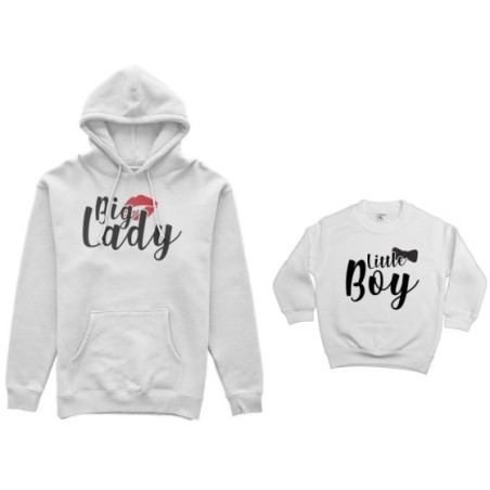 Coordinato felpe madre figlio big lady little lady little boy Per la mamma