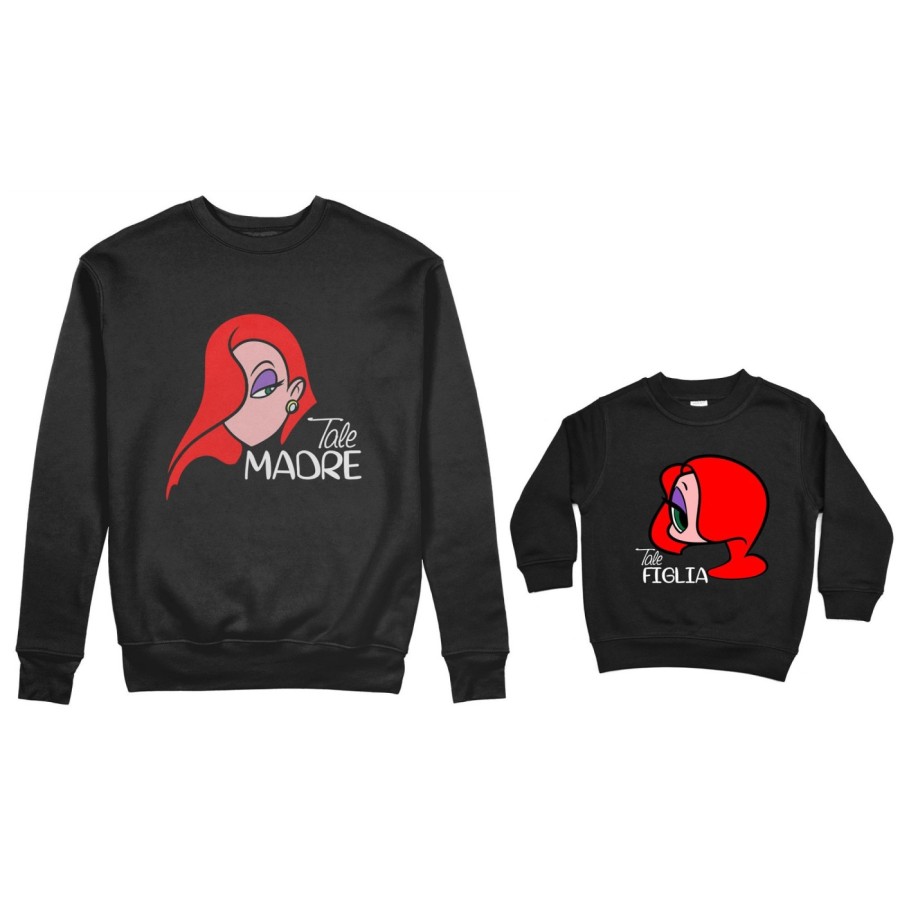 Coordinato felpe madre figlia tale madre jessica rabbit tale figlia jessica rabbit Per la mamma