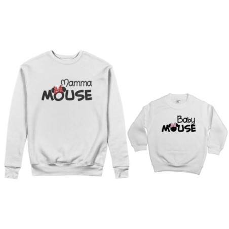 Coordinato felpe madre figlia mamma minnie mouse baby...