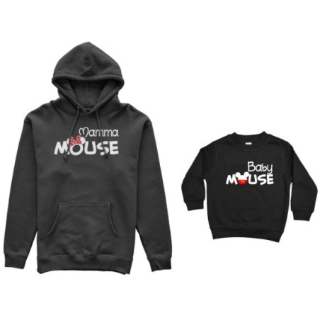 Coordinato felpe madre figlio mamma minnie mouse baby mouse