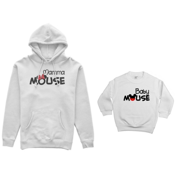 Coordinato felpe madre figlio mamma minnie mouse baby mouse Per la mamma 2