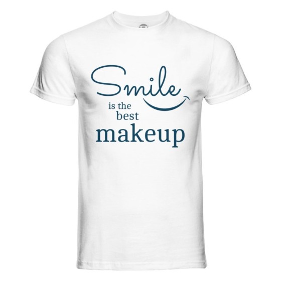 T-shirt uomo smile is the best makeup Frasi