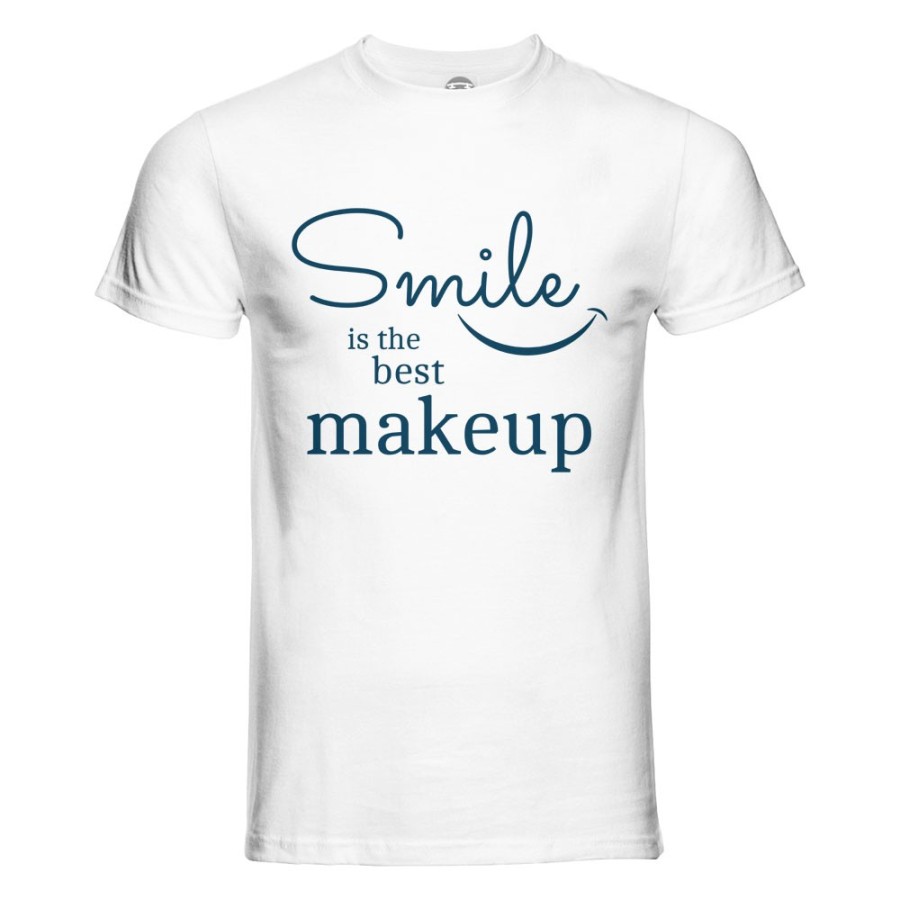 T-shirt uomo smile is the best makeup Frasi