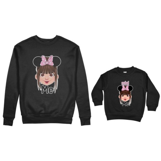 Coordinato felpe madre figlia me mini minnie mouse Per la mamma
