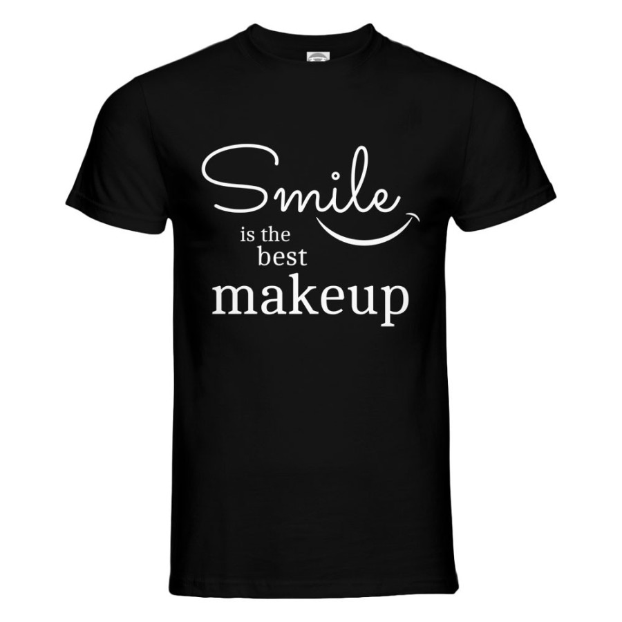T-shirt uomo smile is the best makeup Frasi