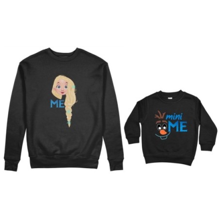 Coordinato felpe madre figlio me elsa mini olaf