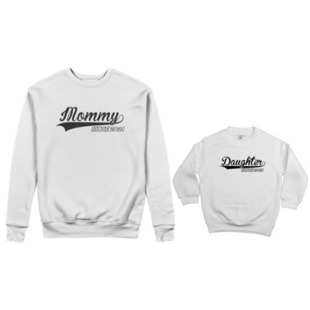 Coordinato felpe madre figlio personalizzato con anno mommy since daughter son since Per la mamma