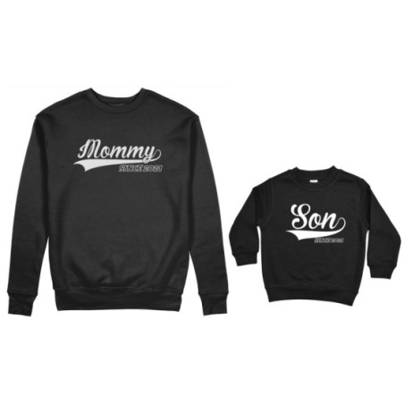 Coordinato felpe madre figlio personalizzato con anno mommy since daughter son since Per la mamma