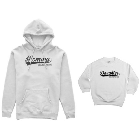 Coordinato felpe madre figlio personalizzato con anno mommy since daughter son since Per la mamma