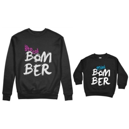 Coordinato felpe madre figlio io sto col bomber mini bomber