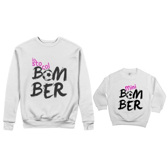 Coordinato felpe madre figlio io sto col bomber mini bomber Per la mamma 2