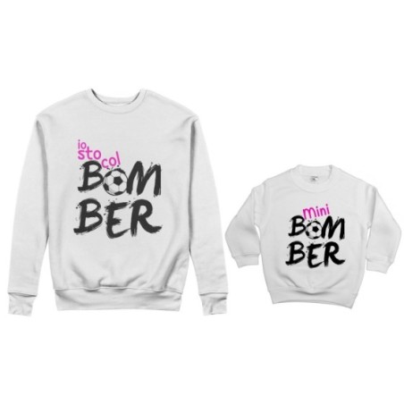 Coordinato felpe madre figlio io sto col bomber mini bomber Per la mamma