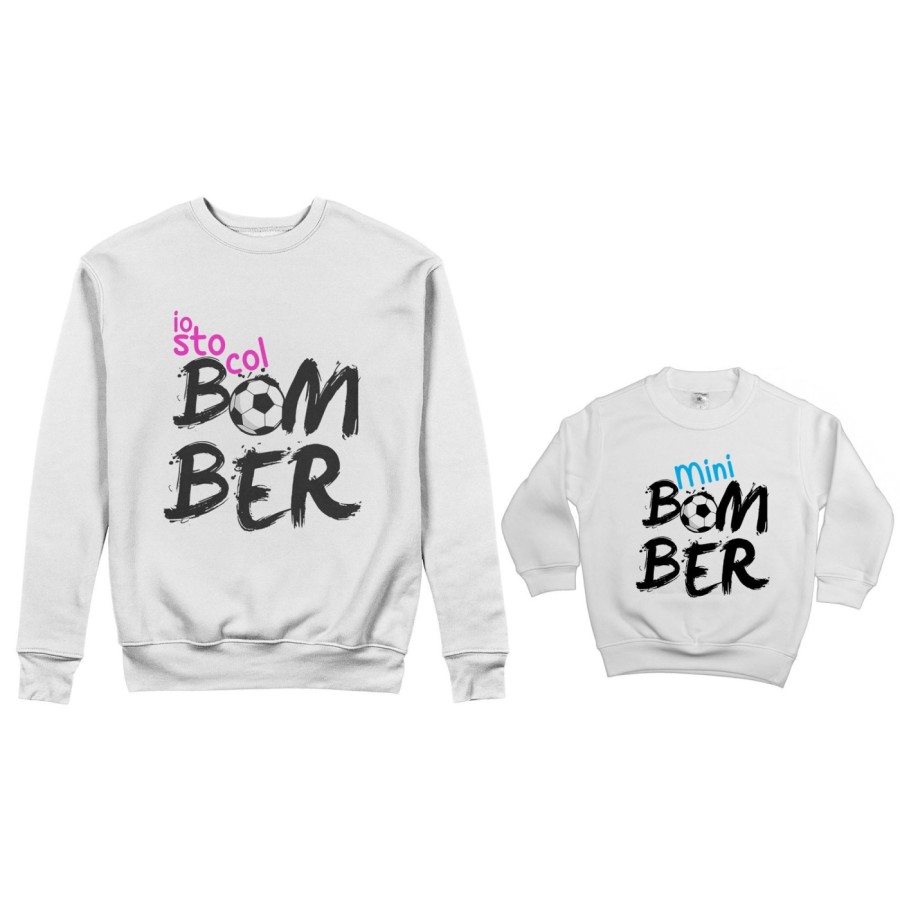 Coordinato felpe madre figlio io sto col bomber mini bomber Per la mamma