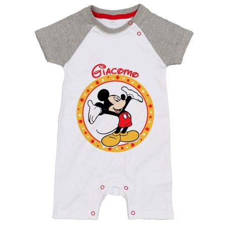 Pagliaccetto neonato personalizzato con nome topolino Cartoon