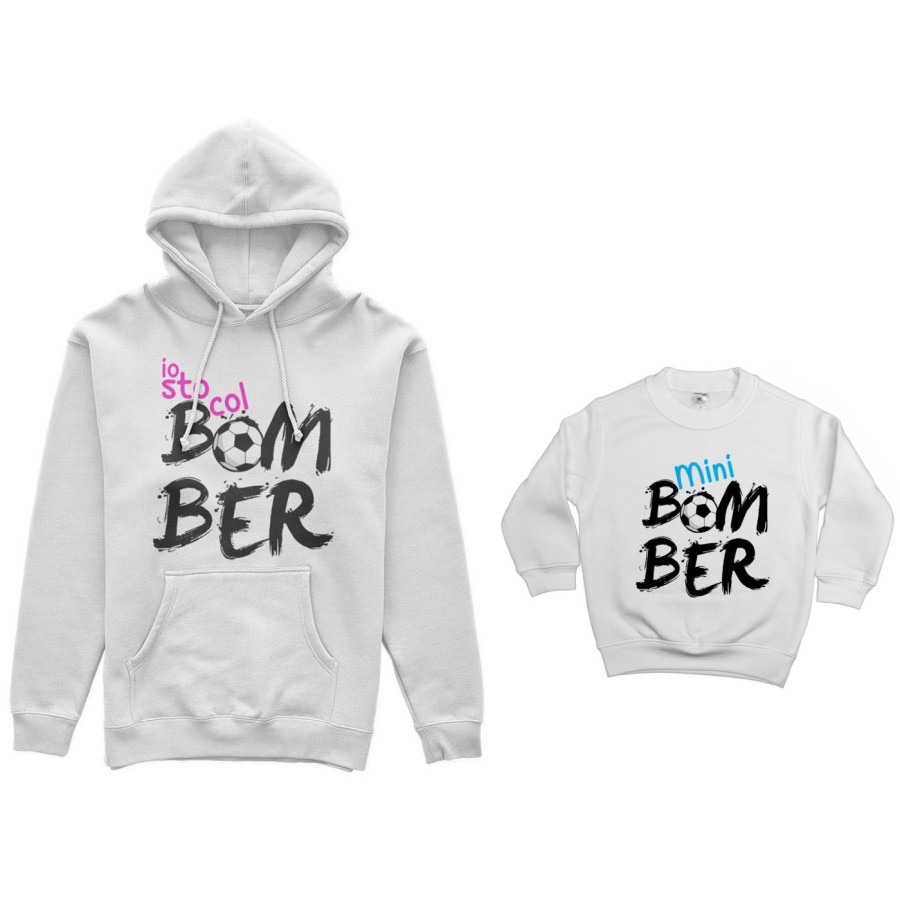 Coordinato felpe madre figlio io sto col bomber mini bomber Per la mamma