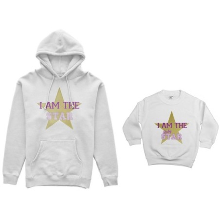 Coordinato felpe madre figlio i am the star i am the baby...