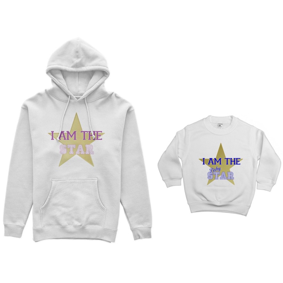 Coordinato felpe madre figlio i am the star i am the baby star Per la mamma