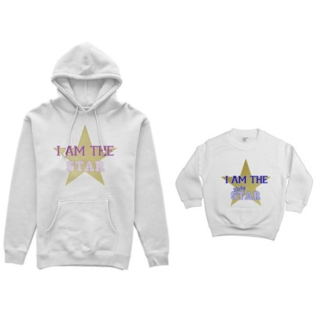 Coordinato felpe madre figlio i am the star i am the baby star Per la mamma