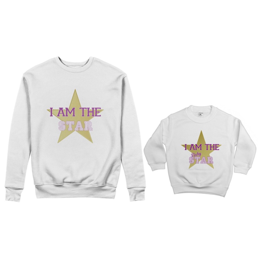 Coordinato felpe madre figlio i am the star i am the baby star Per la mamma