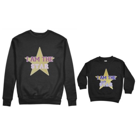 Coordinato felpe madre figlio i am the star i am the baby star Per la mamma