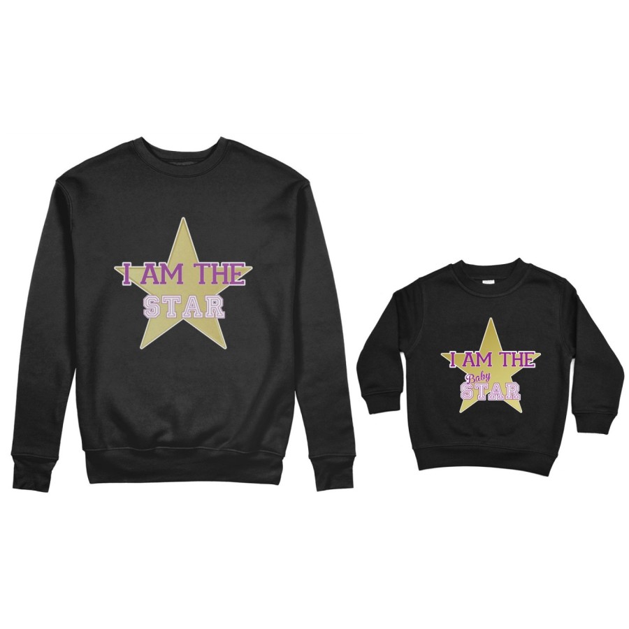 Coordinato felpe madre figlio i am the star i am the baby star Per la mamma