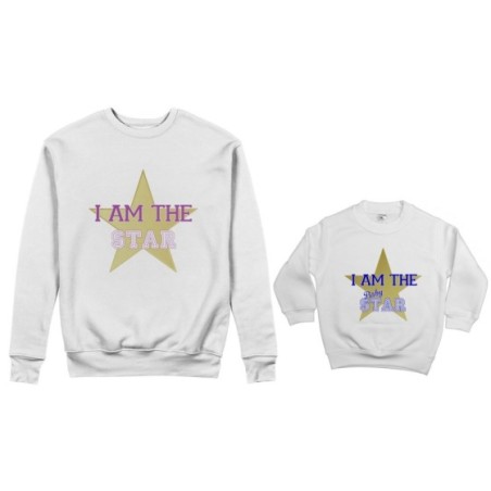 Coordinato felpe madre figlio i am the star i am the baby star Per la mamma