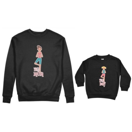Coordinato felpe madre figlia yoga mom yoga baby