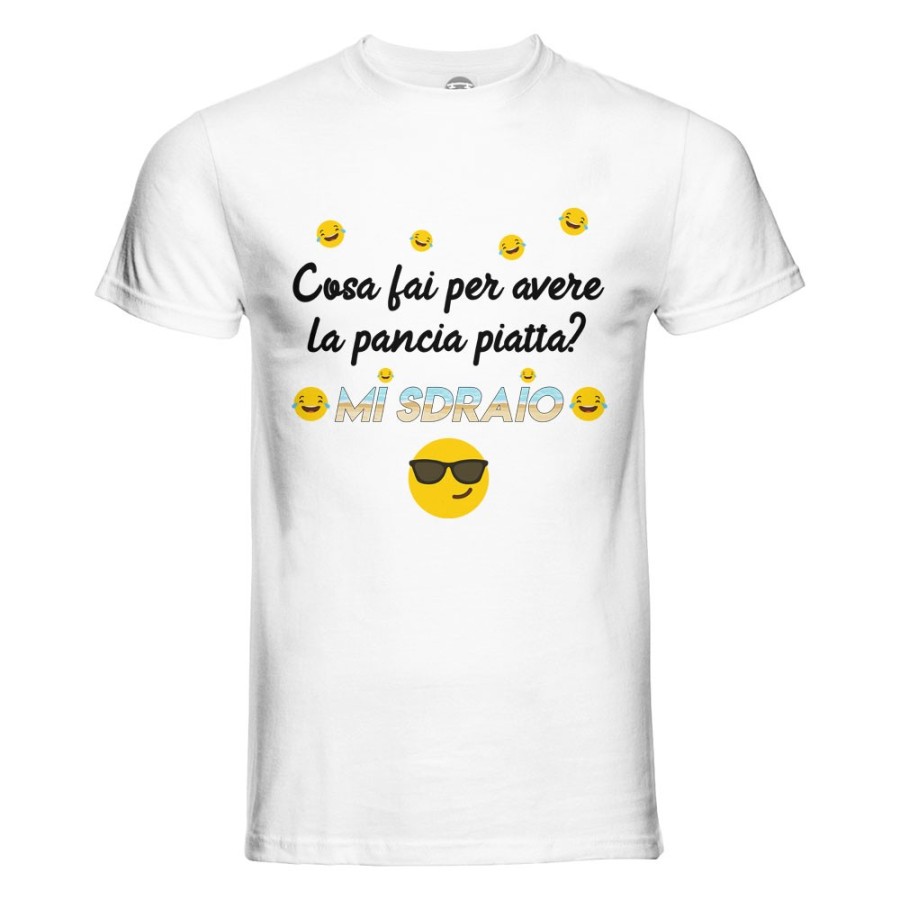 Maglia uomo cosa fai per avere la pancia piatta? mi sdraio Frasi