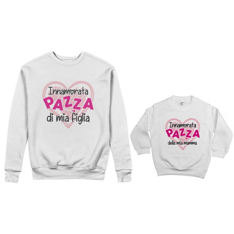 Coordinato felpe madre figlio innamorata pazza di mio figlio mia figlia Per la mamma