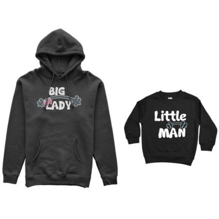 Coordinato felpe madre figlio big lady little lady little...