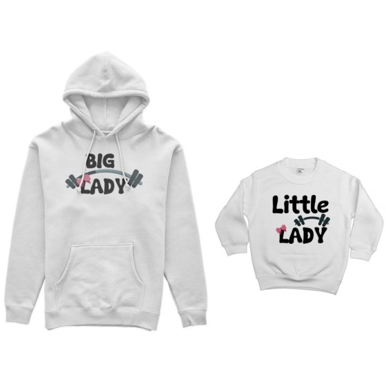 Coordinato felpe madre figlio big lady little lady little man fitness Per la mamma 2