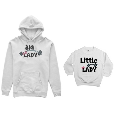 Coordinato felpe madre figlio big lady little lady little man fitness Per la mamma