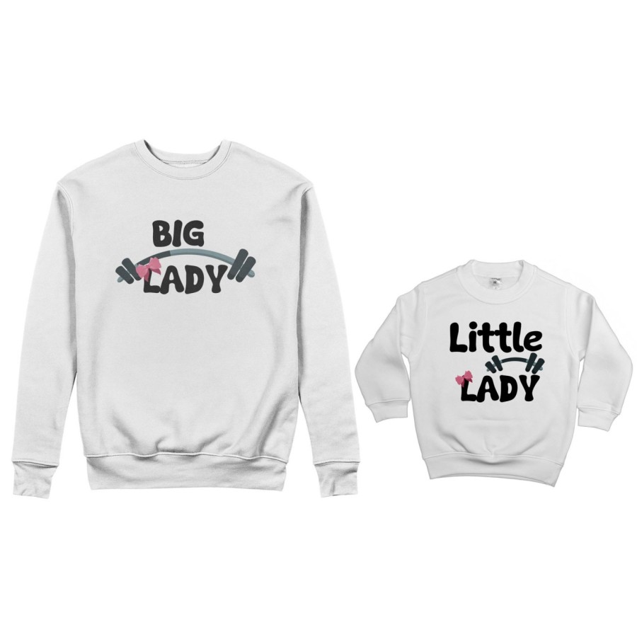 Coordinato felpe madre figlio big lady little lady little man fitness Per la mamma