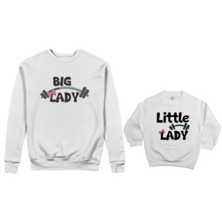 Coordinato felpe madre figlio big lady little lady little man fitness Per la mamma