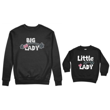 Coordinato felpe madre figlio big lady little lady little man fitness Per la mamma