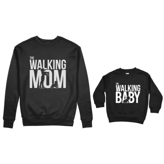Coordinato felpe madre figlio the walking mom the walking baby Per la mamma