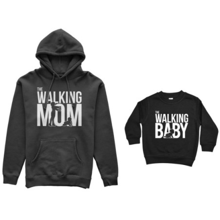 Coordinato felpe madre figlio the walking mom the walking baby Per la mamma