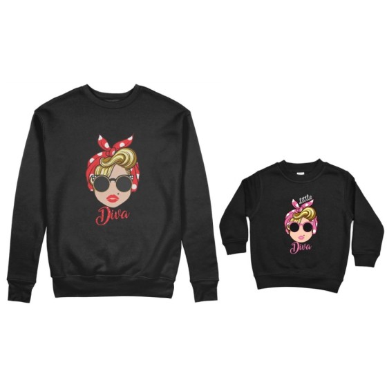 Coordinato felpe madre figlia marilyn diva little marilyn diva Per la mamma