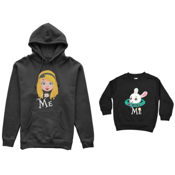 Coordinato felpe madre figlio me alice mini bianconiglio Per la mamma 2