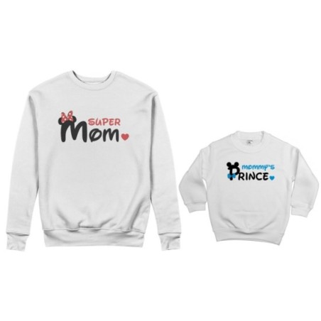 Coordinato felpe madre figlio super mom mickey Per la mamma