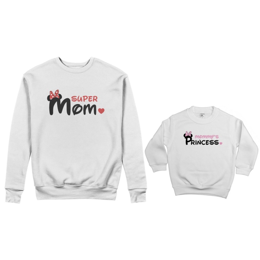 Coordinato felpe madre figlio super mom mickey Per la mamma