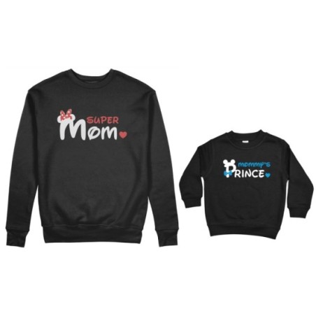 Coordinato felpe madre figlio super mom mickey Per la mamma
