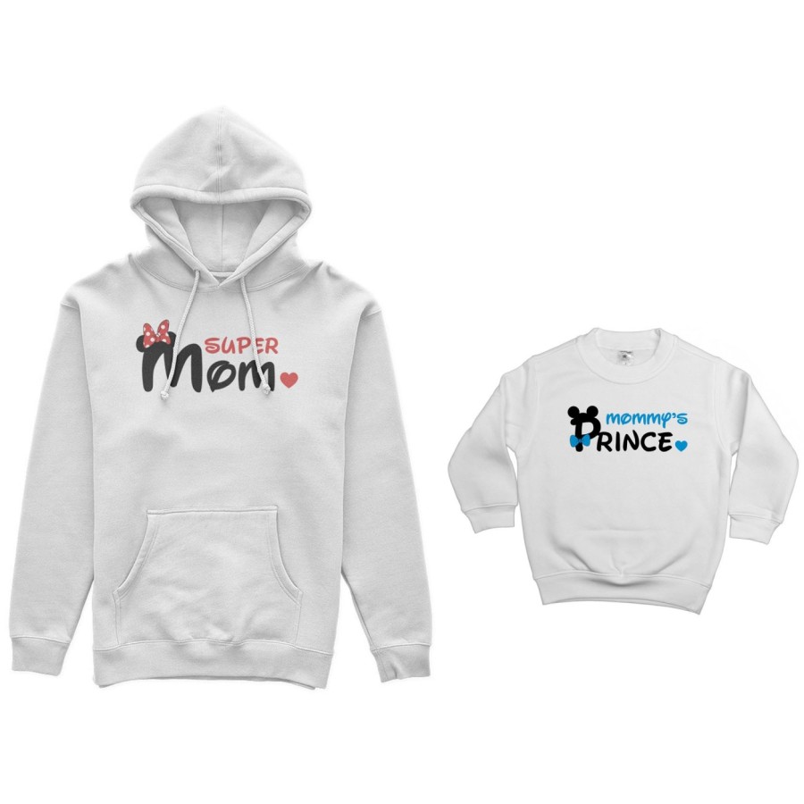 Coordinato felpe madre figlio super mom mickey Per la mamma